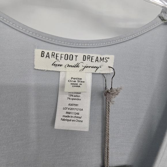 barefoot dreams lux milk jersey caftan grey tunic dress one size - Picture 4 of 7